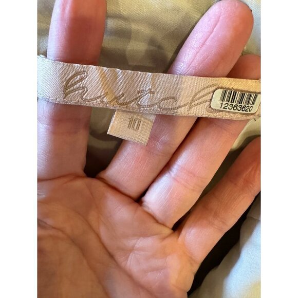 Hutch Aidy Dress Womens 10 Black Ivory Palm Print Button Front Knee Length - Picture 12 of 15